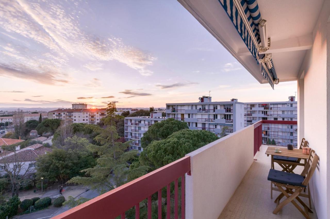 Appartement 2 Chambres, Dernier Etage, Parking Gratuit Dans Residence, Balcon & Coucher De Soleil มงต์เปอลิเยร์ ภายนอก รูปภาพ